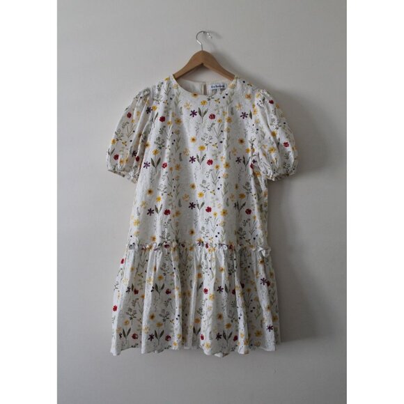 En Saison Floral Embroidered Mini Dress Multi Size Large - Picture 2 of 6